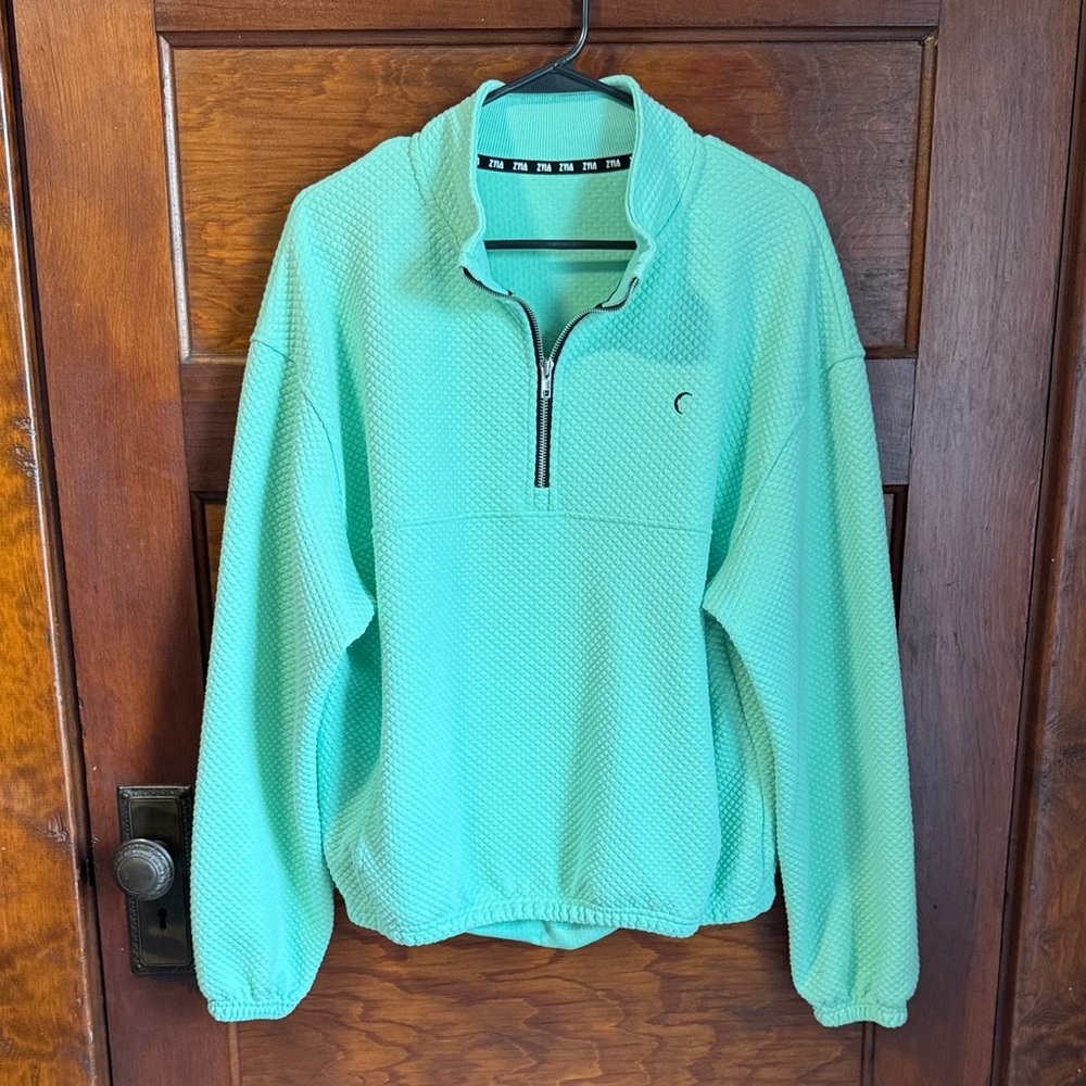 ZYIA Mint Green Quarter-Zip Sweatshirt